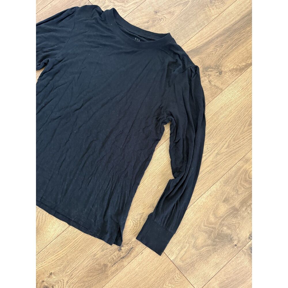 ROUGE THE LABEL XS black bamboo minky cotour pajama top long sleeve shirt PJ